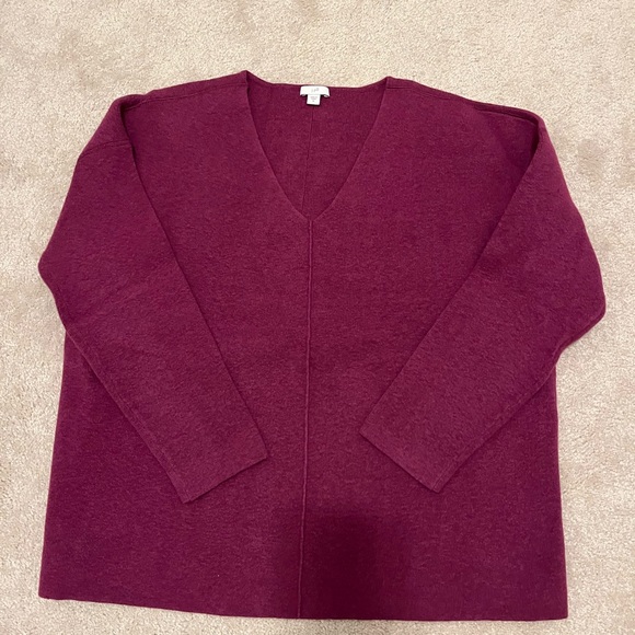 Lush Raspberry V-Neck Sweater - Picture 2 of 6